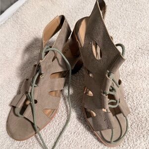 Torrid Taupe Lace-Up Sandals